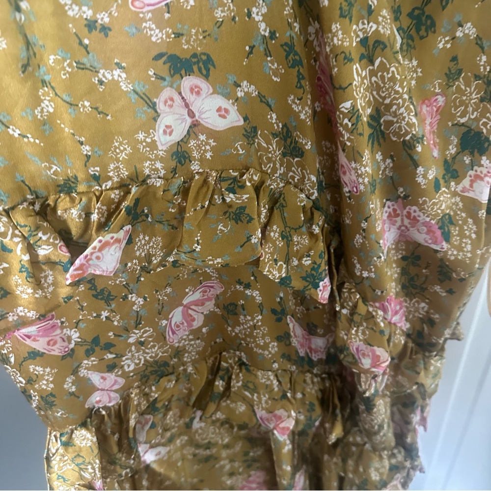AMUR Yellow Asymmetrical Ruffled Maxi Dress - Picture 7 of 11